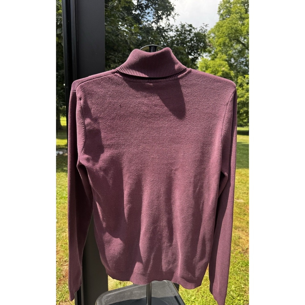 Chico's Size 1 Women's Turtleneck Sweater Burgundy Purple Long Sleeve Pullover
